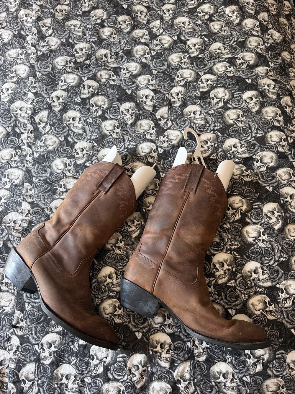 Ariat Brown Leather Western Heeled Boots sz 10 1/2 as is